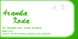 aranka koda business card